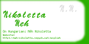 nikoletta meh business card