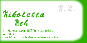 nikoletta meh business card